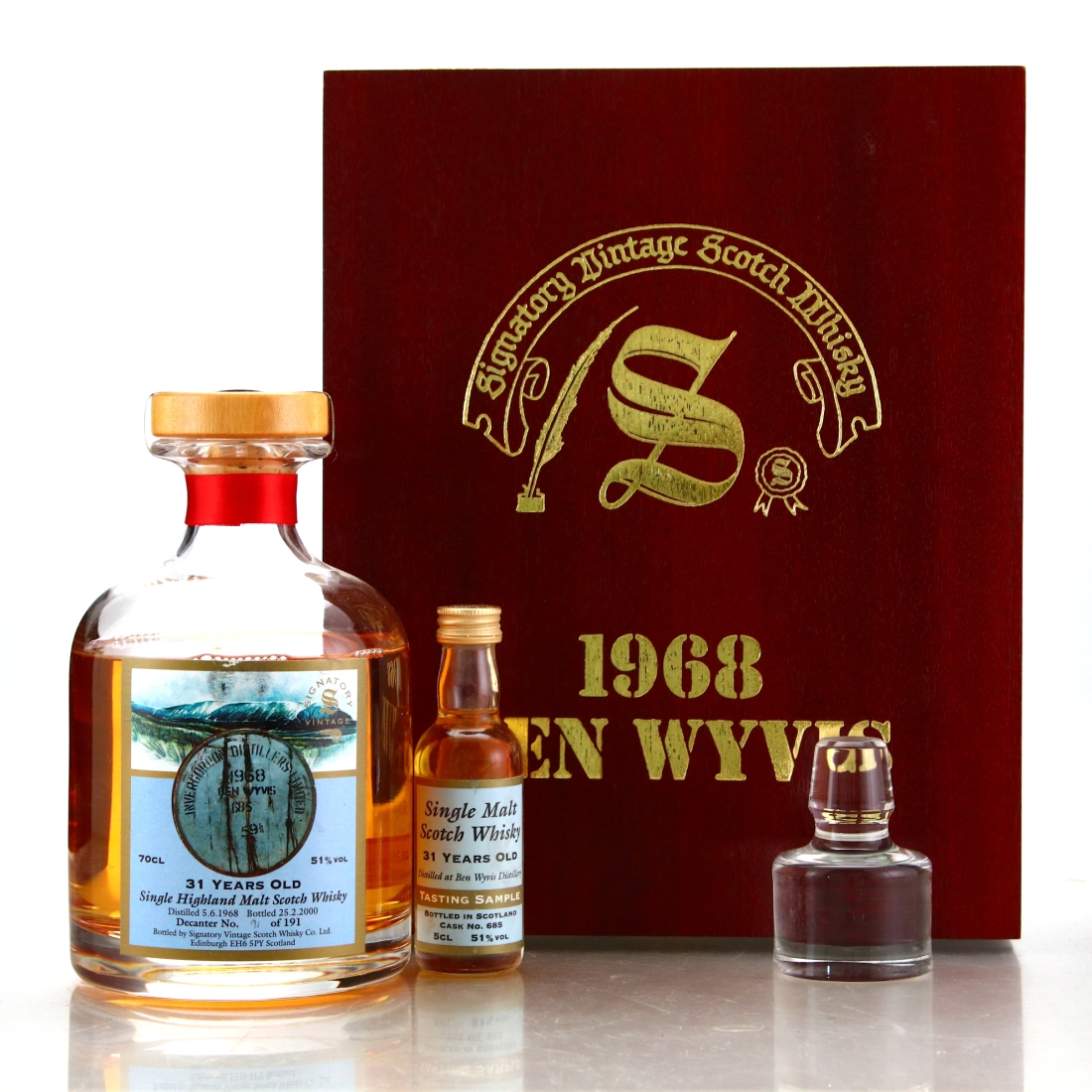 Ben Wyvis 1968 Signatory Vintage 31 Year Old Decanter Gift Pack / Cask #685
