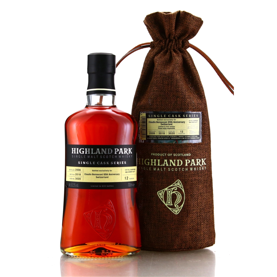 Highland Park 2006 Single Sherry Cask 12 Year Old #3020 / Claudio Bernasconi 65th Anniversary