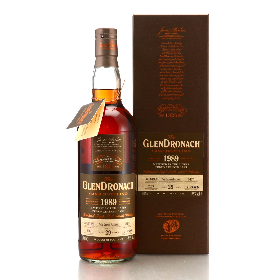 Glendronach 1989 Single PX Cask 29 Year Old #5477 / Malaysia - Bottle No.1