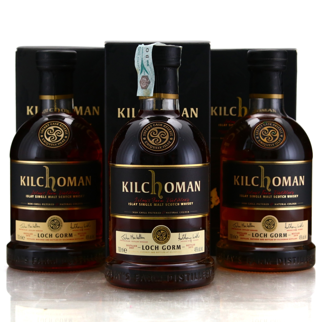 Kilchoman Loch Gorm 2013-2015 Editions 3 x 70cl