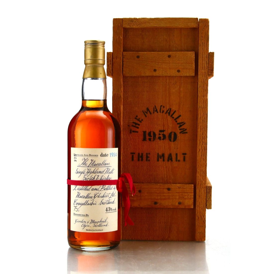 Macallan 1950 Handwritten Label / Gordon and MacPhail
