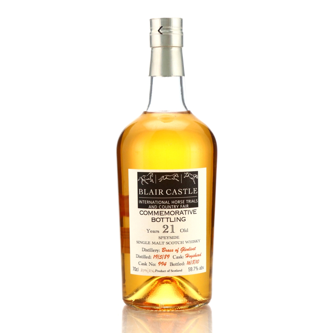 Braes of Glenlivet 1989 Scottish Liqueur Centre 21 Year Old / Blair Castle International Horse Trials