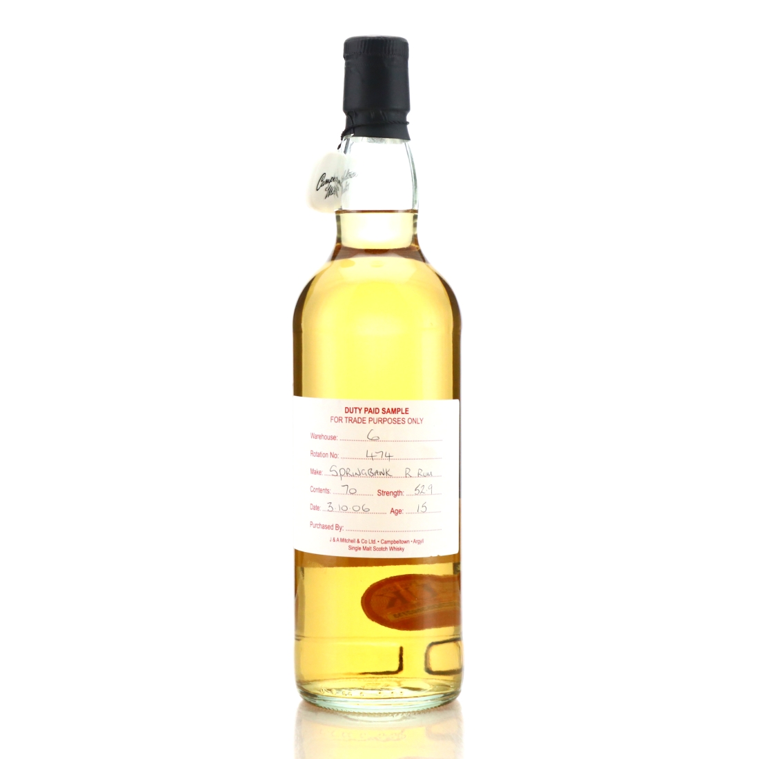 Springbank 2006 Duty Paid Sample 15 Year Old / Refill Rum