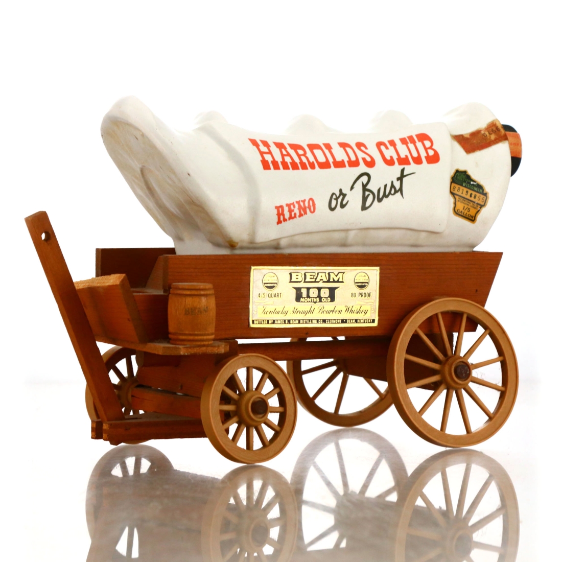Jim Beam 100 Month Old Harolds Club Cart Decanter