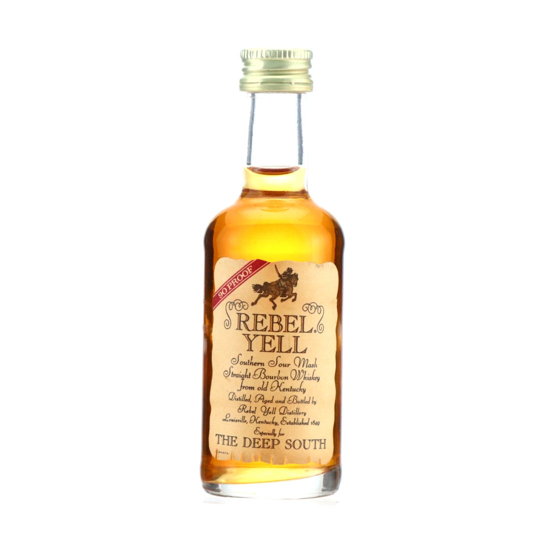 Rebel Yell 6 Year Old Kentucky Straight Bourbon Miniature 1970s / Stitzel-Weller