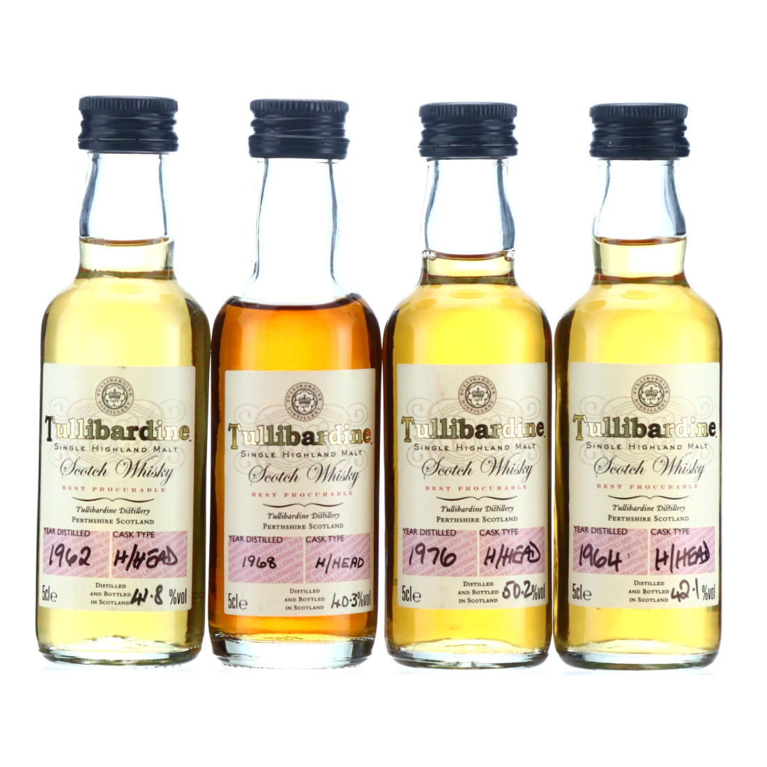 Tullibardine 1960s & 1970s Miniature x 4