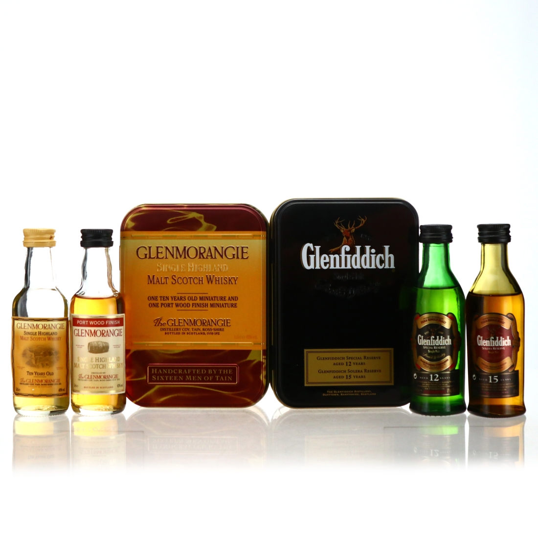 Glenmorangie and Glenfiddich Miniatures x 4