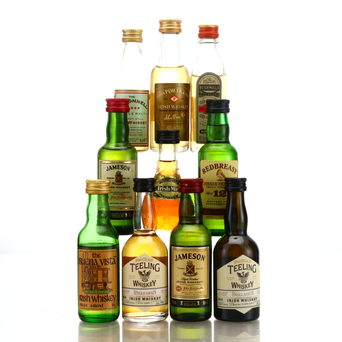 Irish Whiskey Miniatures x 10