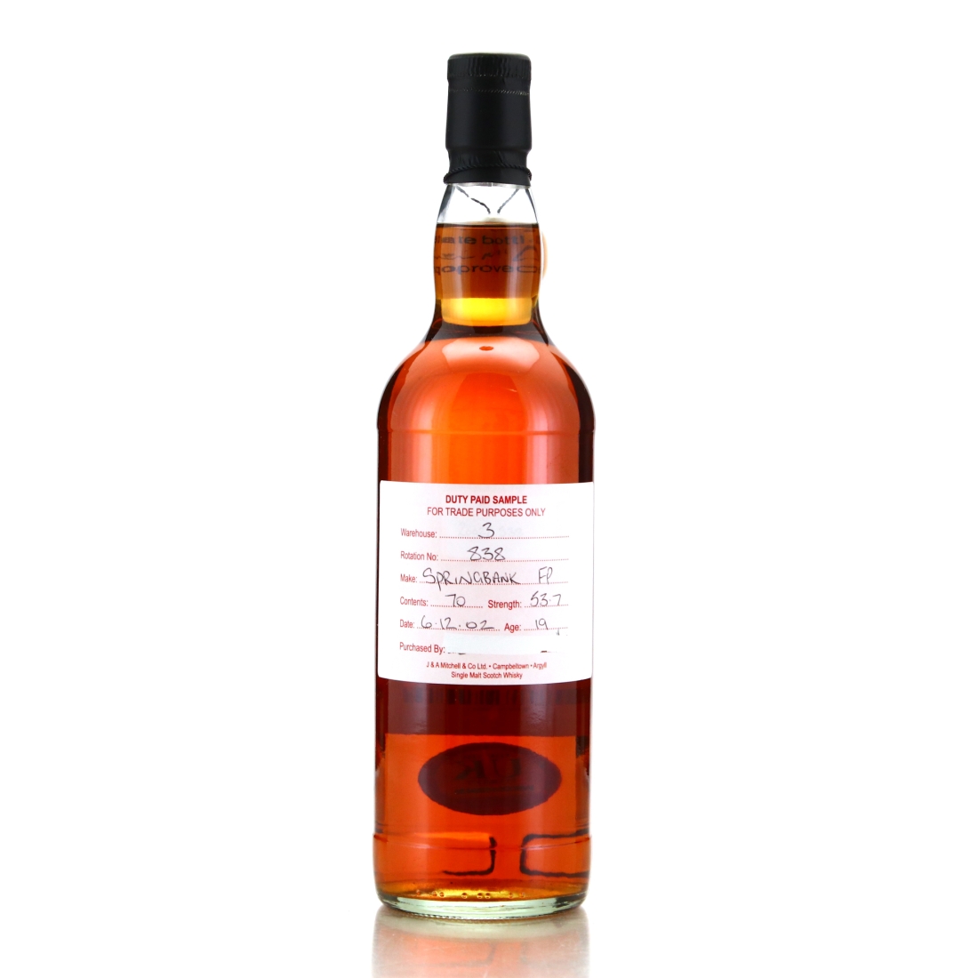 Springbank 2002 Duty Paid Sample 19 Year Old / Fresh Port