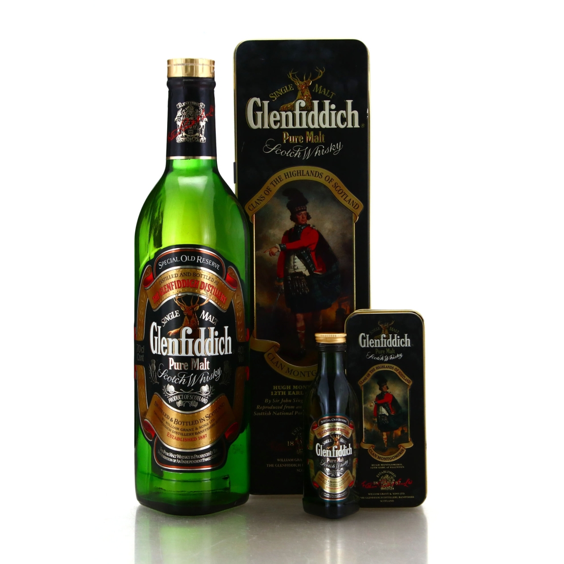 Glenfiddich Clans of the Highlands 1990s with Miniature / Clan Montgomerie
