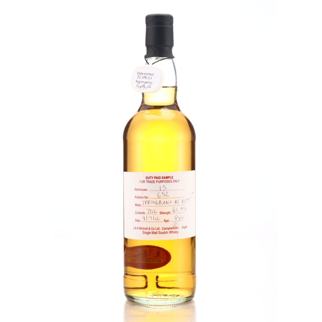 Springbank 2012 Duty Paid Sample 8 Year Old / Refill Sherry Butt