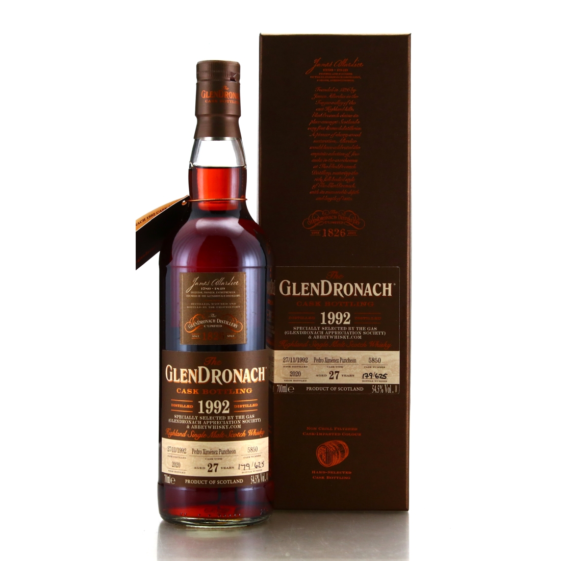 Glendronach 1992 Single PX Cask 27 Year Old #5850 / GAS & Abbey Whisky