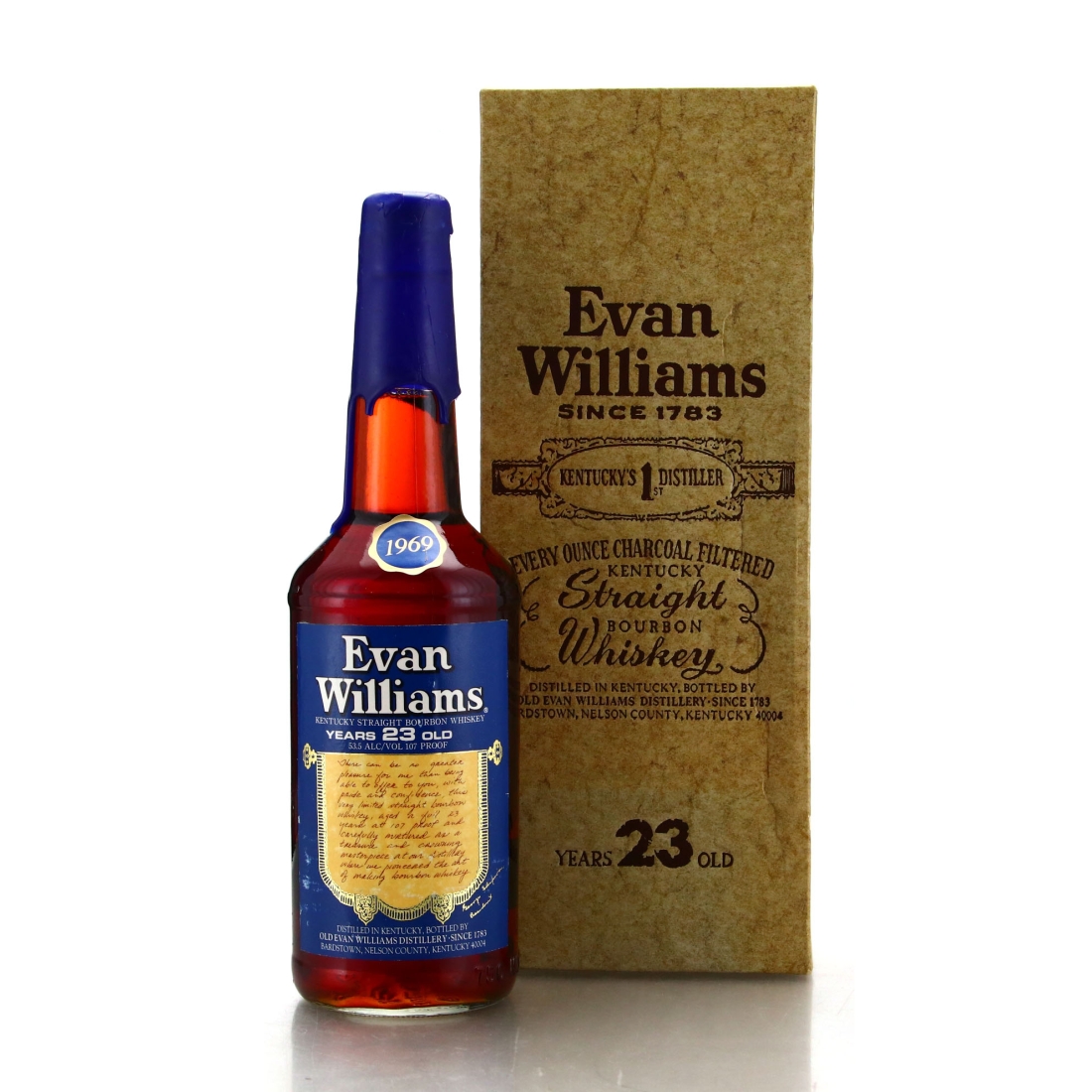 Evan Williams 1969 23 Year Old Kentucky Straight Bourbon