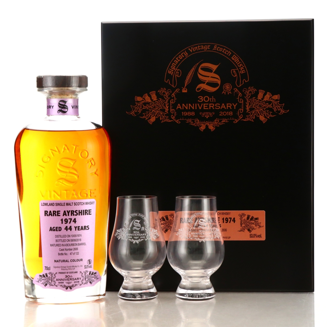 Ladyburn-Rare Ayrshire 1974 Signatory Vintage 44 Year Old Cask Strength / 30th Anniversary