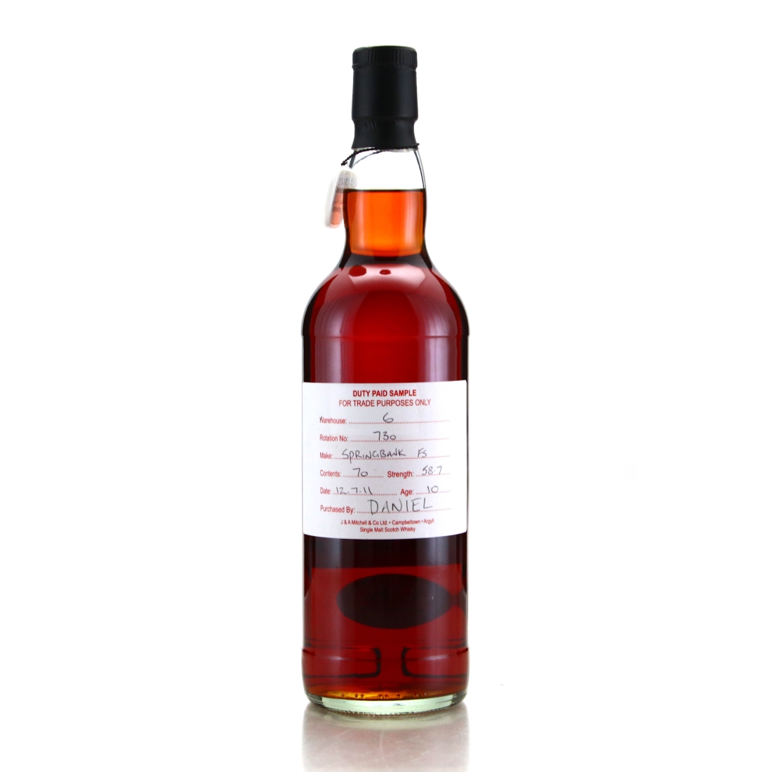 Springbank 2011 Duty Paid Sample 10 Year Old / Fresh Sherry