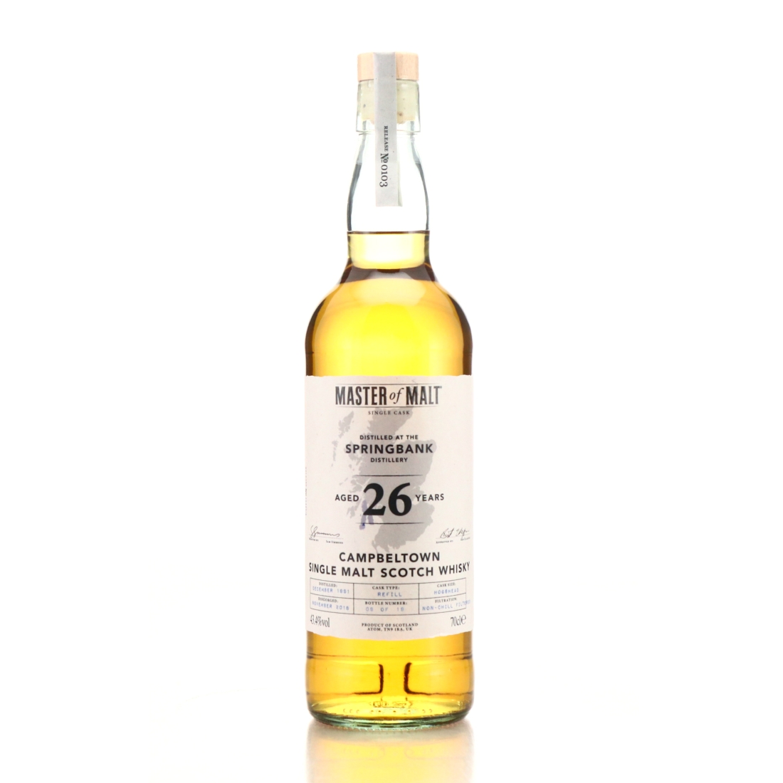 Springbank 1991 Master of Malt 26 Year Old