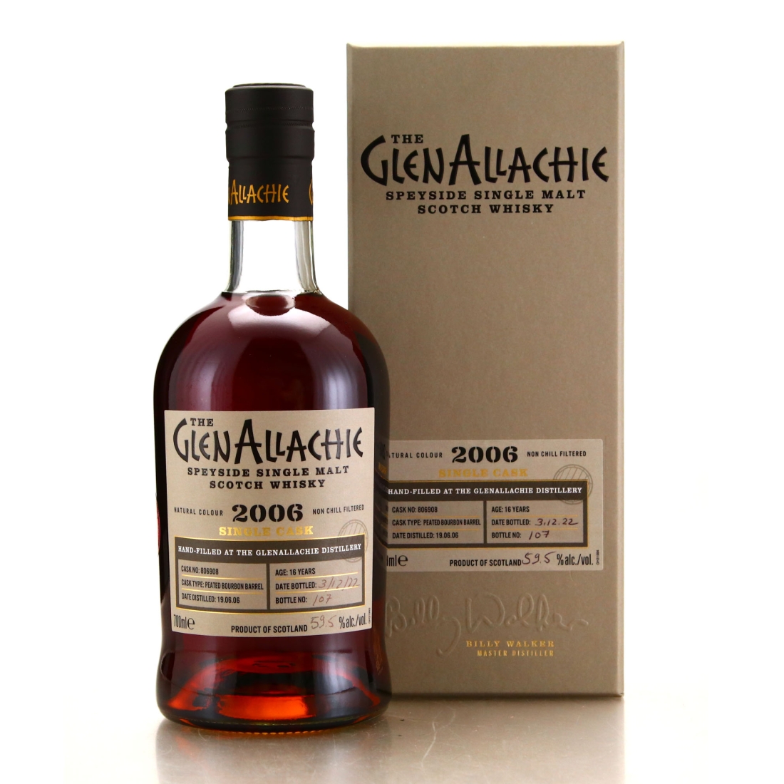 Glenallachie 2006 Hand Filled Single Cask #806908 / Peated Bourbon Barrel