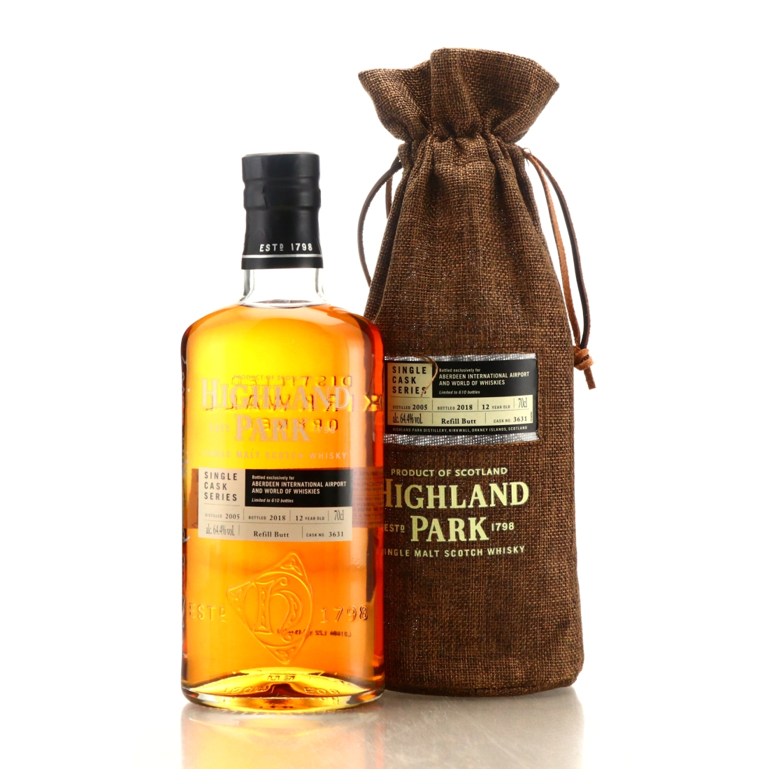 Highland Park 2005 Single Cask 12 Year Old #3631 / Aberdeen Airport & World of Whiskies