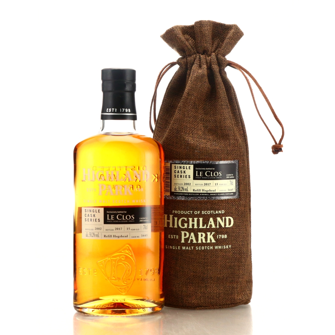 Highland Park 2002 Single Cask 15 Year Old #3445 / Le Clos