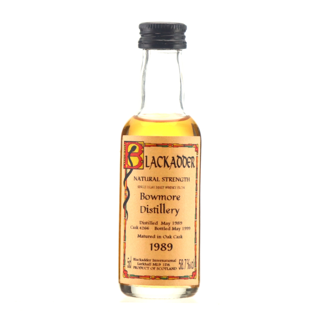 Bowmore 1989 Blackadder Cask Strength Miniature