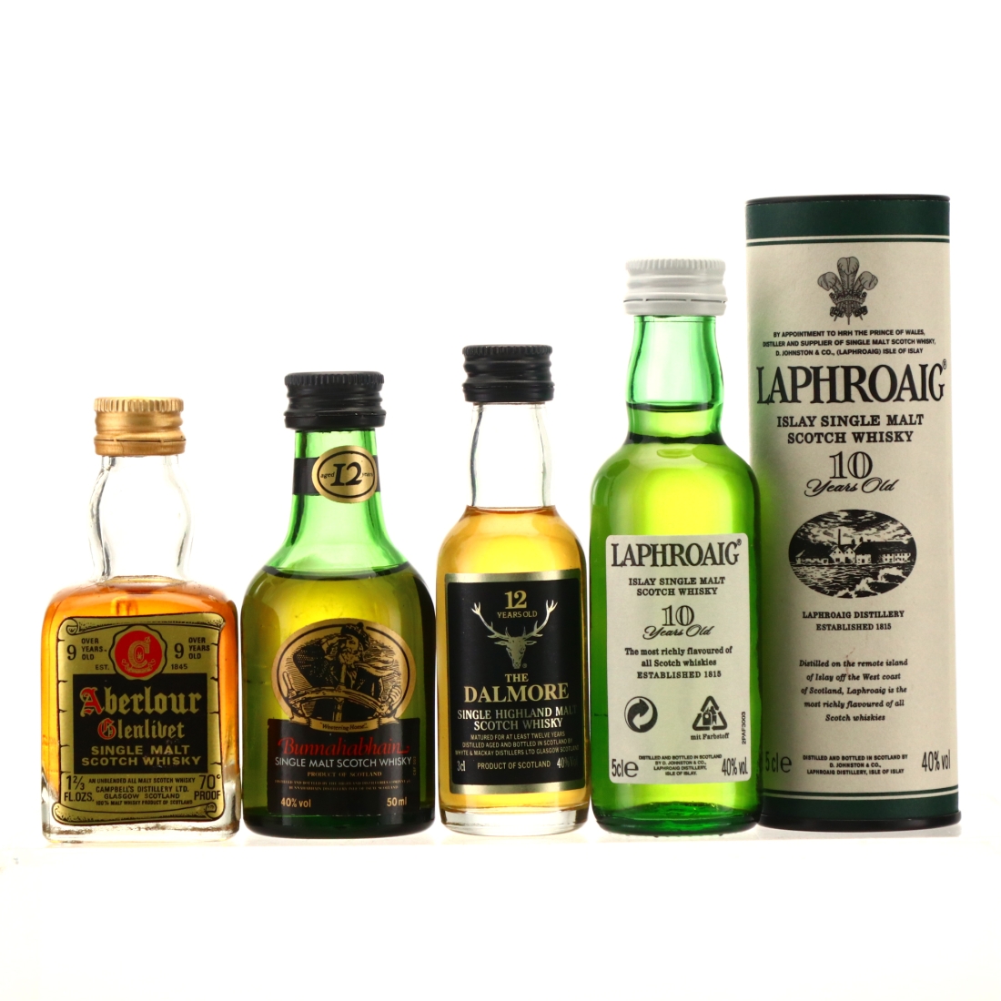 Single Malt Miniatures 4 x 5cl / Including Laphroaig 10 Year Old