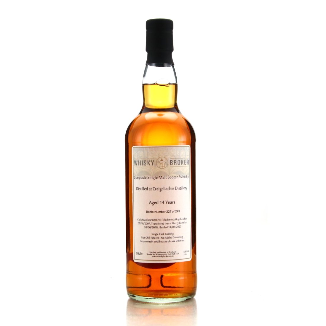 Craigellachie 2007 Whisky Broker 14 Year Old