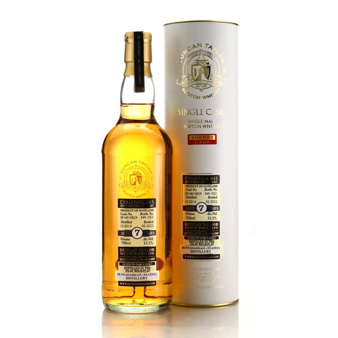 Bunnahabhain 2014 Duncan Taylor 7 Year Old Dimensions