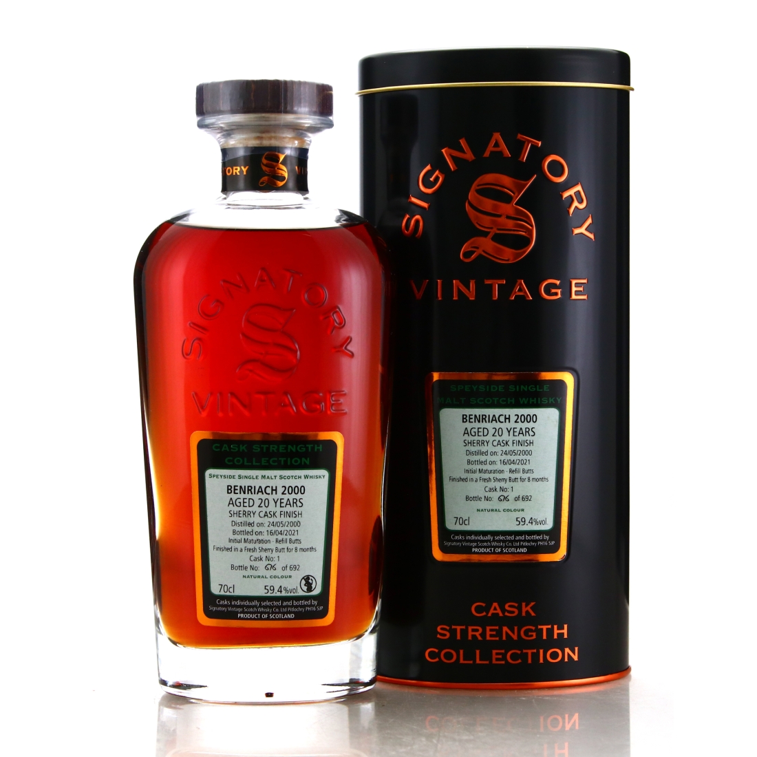 Benriach 2000 Signatory Vintage 20 Year Old Cask Strength