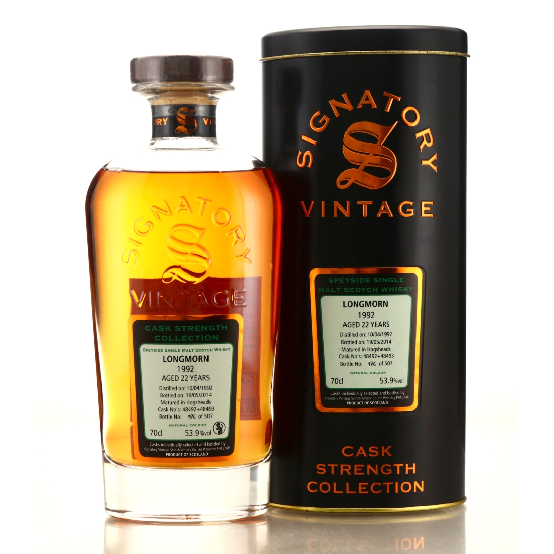 Longmorn 1992 Signatory Vintage 22 Year Old Cask Strength