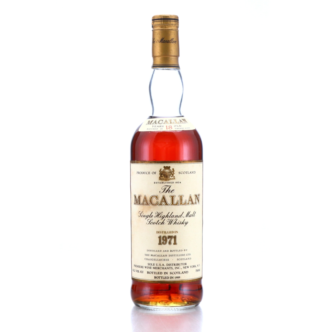 Macallan 1971 18 Year Old / Premiere Wine Merchants Import, US