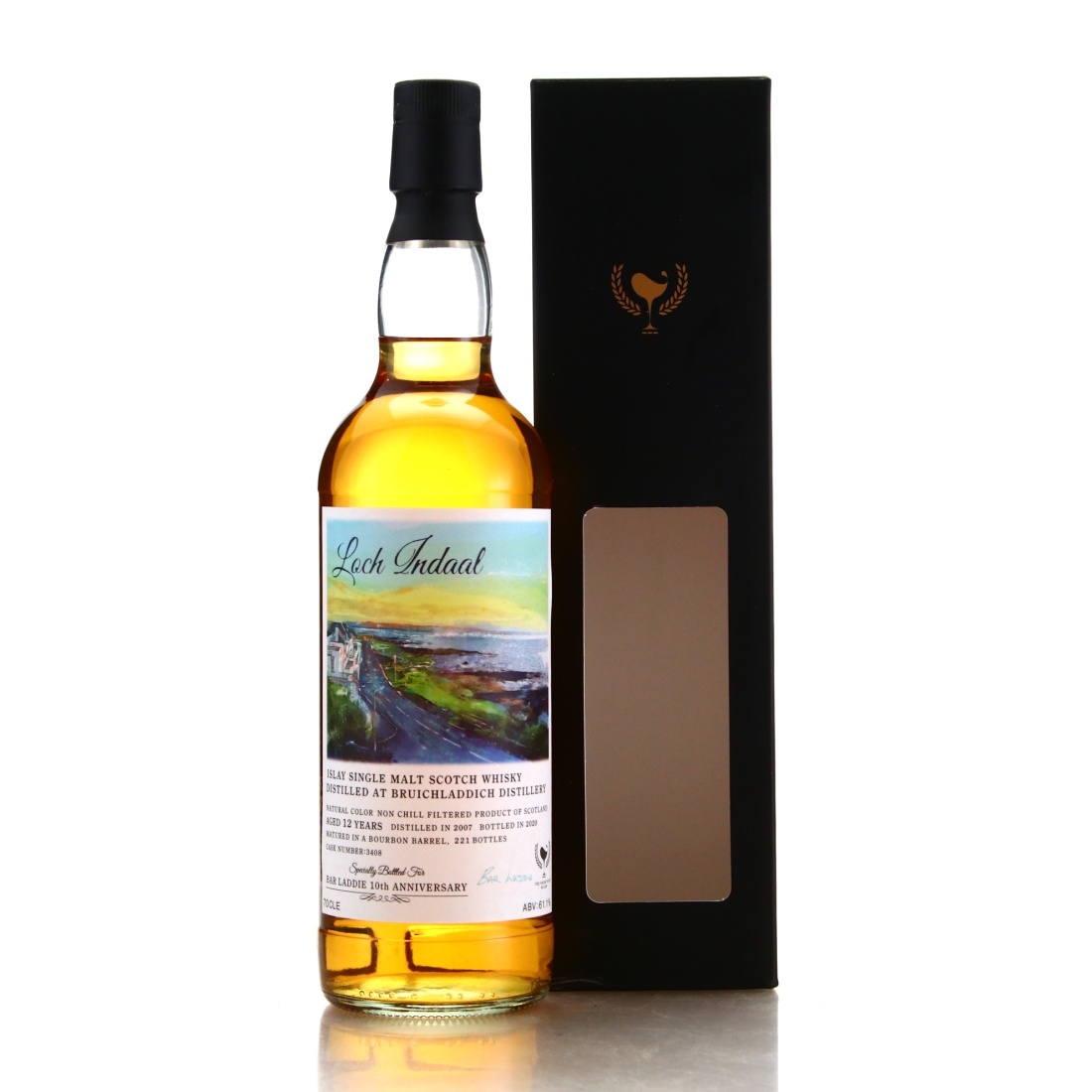 Bruichladdich 2007 Loch Indaal 12 Year Old #3408 / Bar Laddie 10th Anniversary