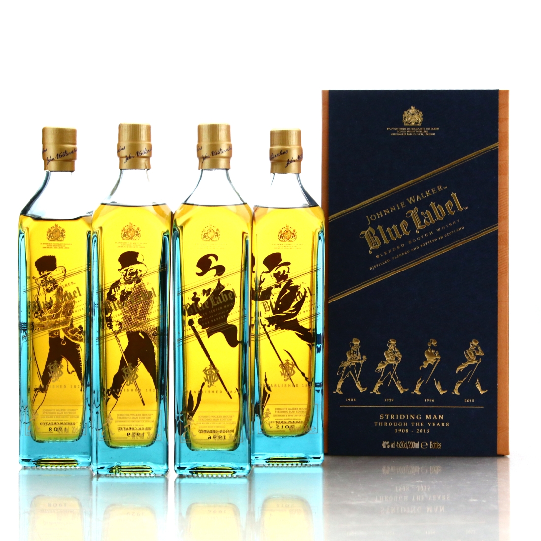 Johnnie Walker Blue Label Striding Man Collection 4 x 20cl