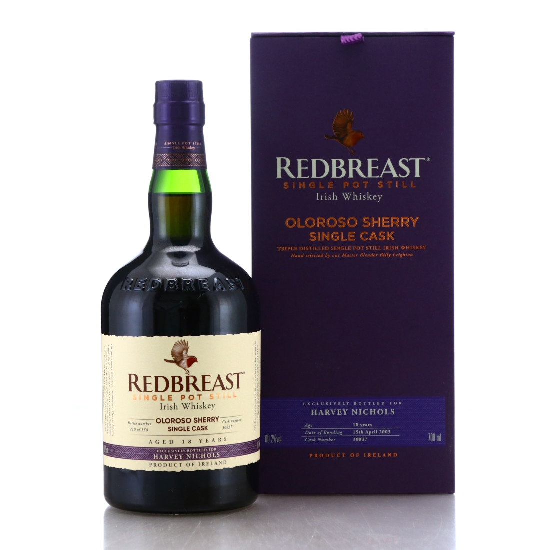 Redbreast 2003 Oloroso Sherry Single Cask #30837 18 Year Old / Harvey Nichols
