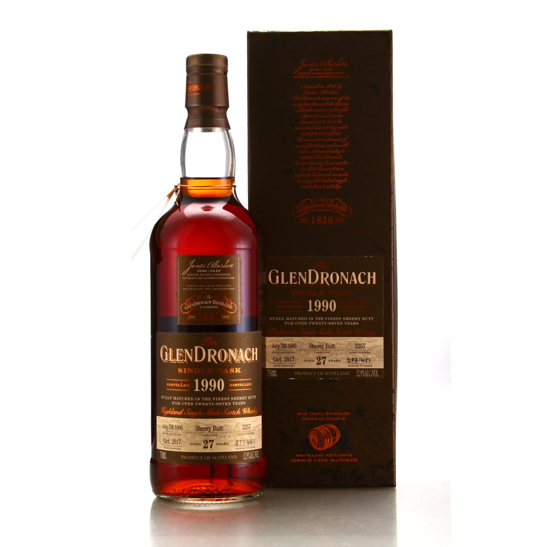 Glendronach 1990 Single Sherry Cask 27 Year Old #2257 75cl - US Import