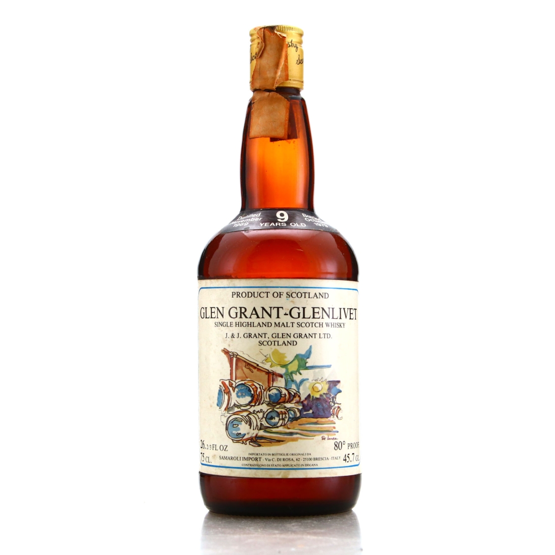 Glen Grant 1969 Samaroli 9 Year Old Sherry Wood  / Cadenhead's 1979