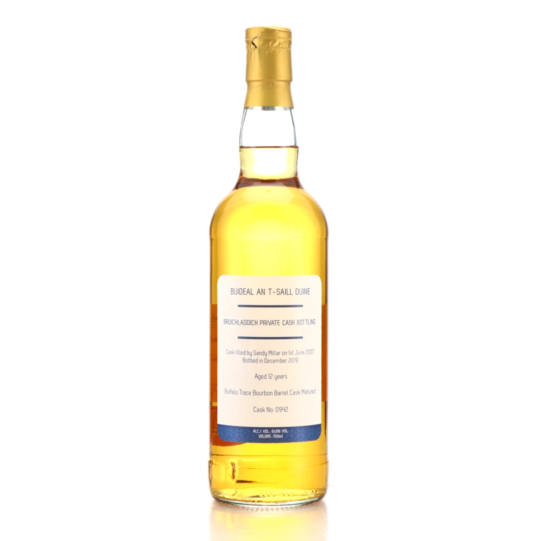 Bruichladdich 2007 Private Bourbon Cask 12 Year Old #0942 / Buideal An T-Saill Duine