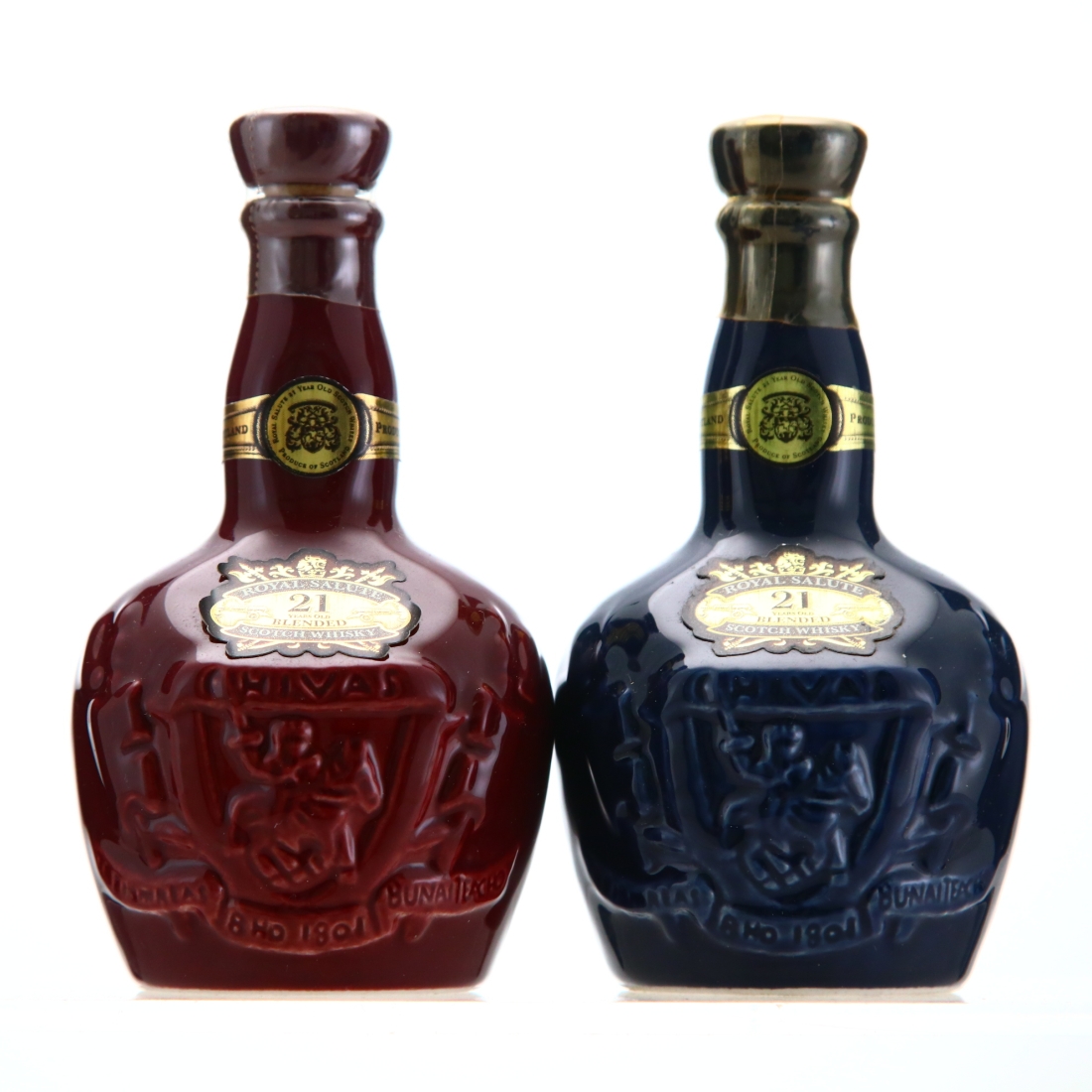 Chivas Royal Salute 21 Year Old Miniature Flagons x 2