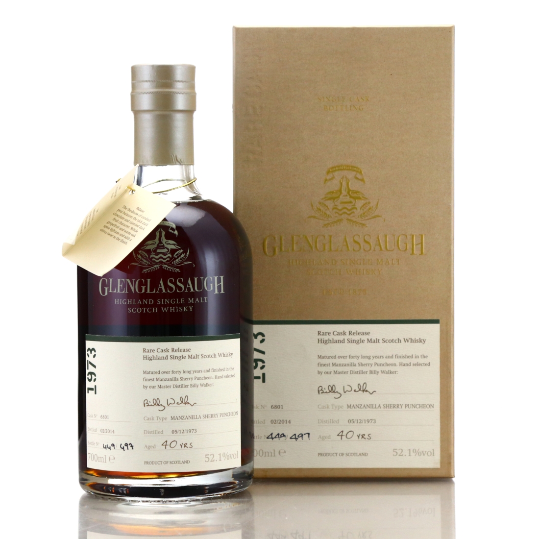 Glenglassaugh 1973 Single Manzanilla Cask 40 Year Old #6801