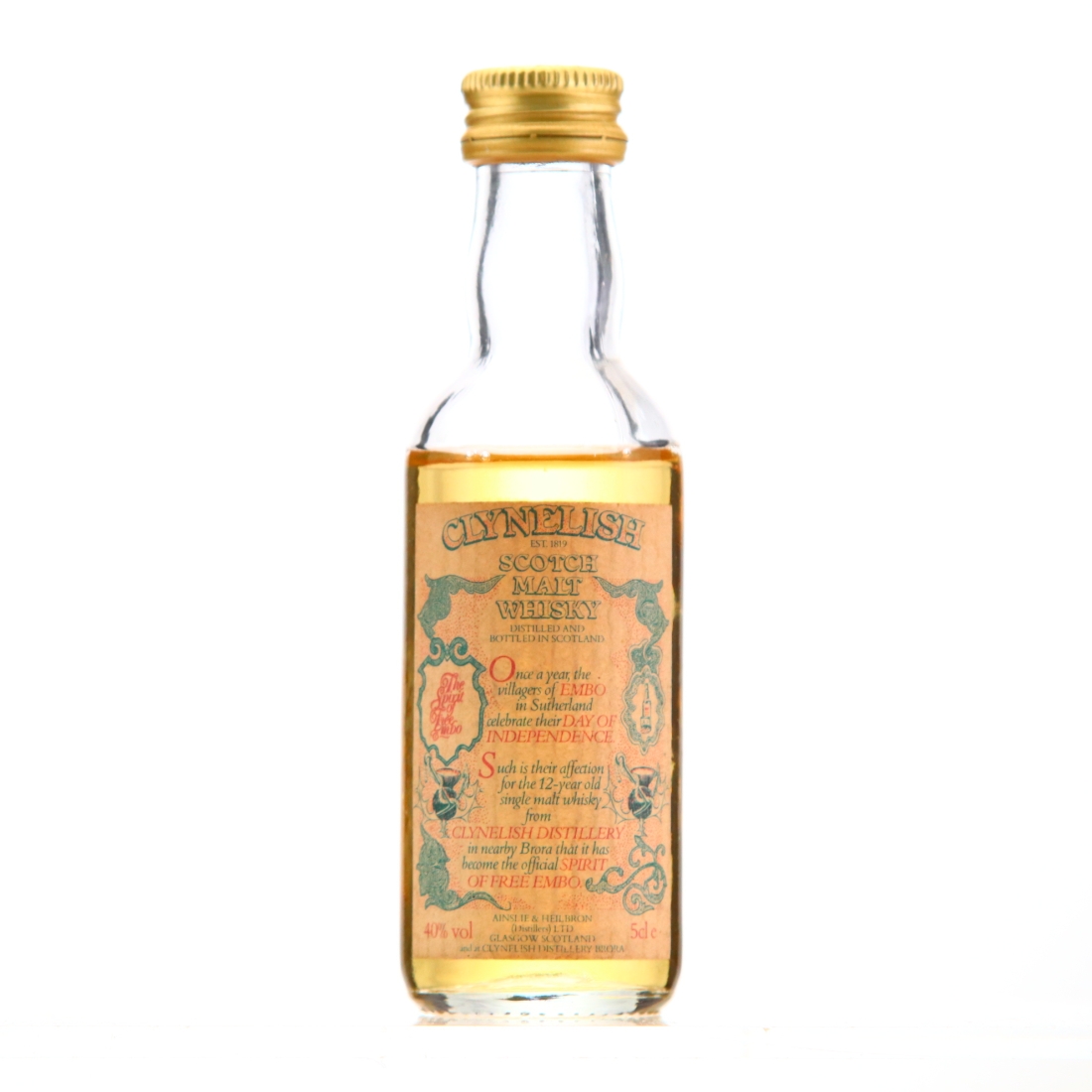 Clynelish 12 Year Old Ainslie & Heilbron Miniature / Embo Independence Day