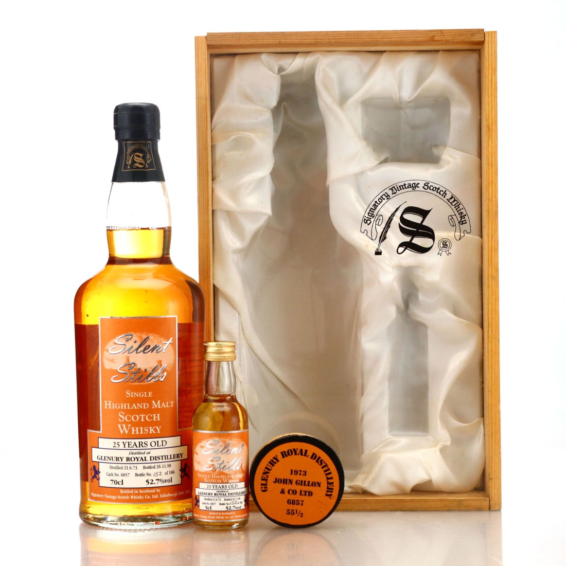 Glenury Royal 1973 Signatory Vintage 25 Year Old Silent Stills Gift Pack