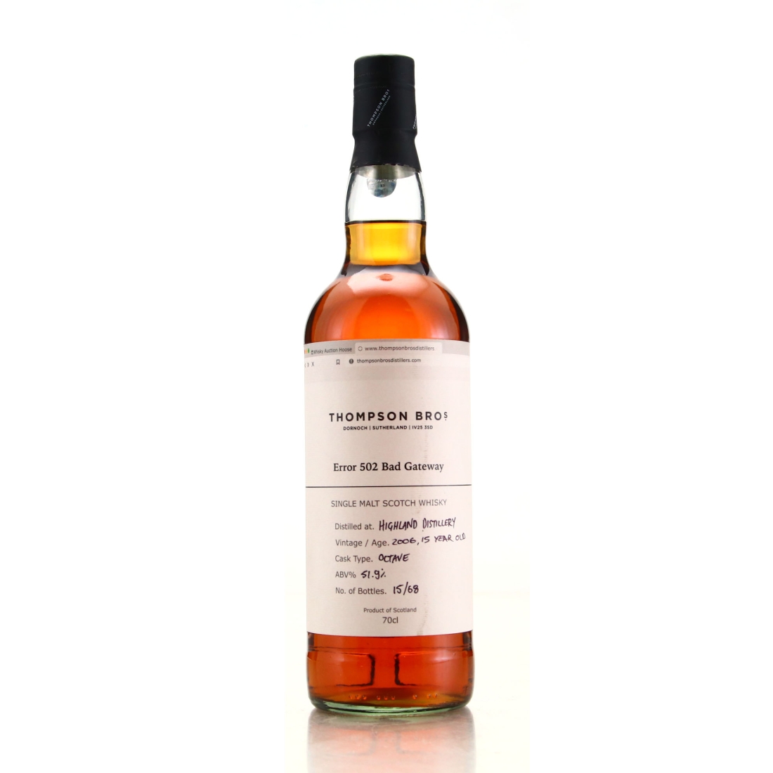 Highland Single Malt 2006 Thompson Brothers 15 Year Old