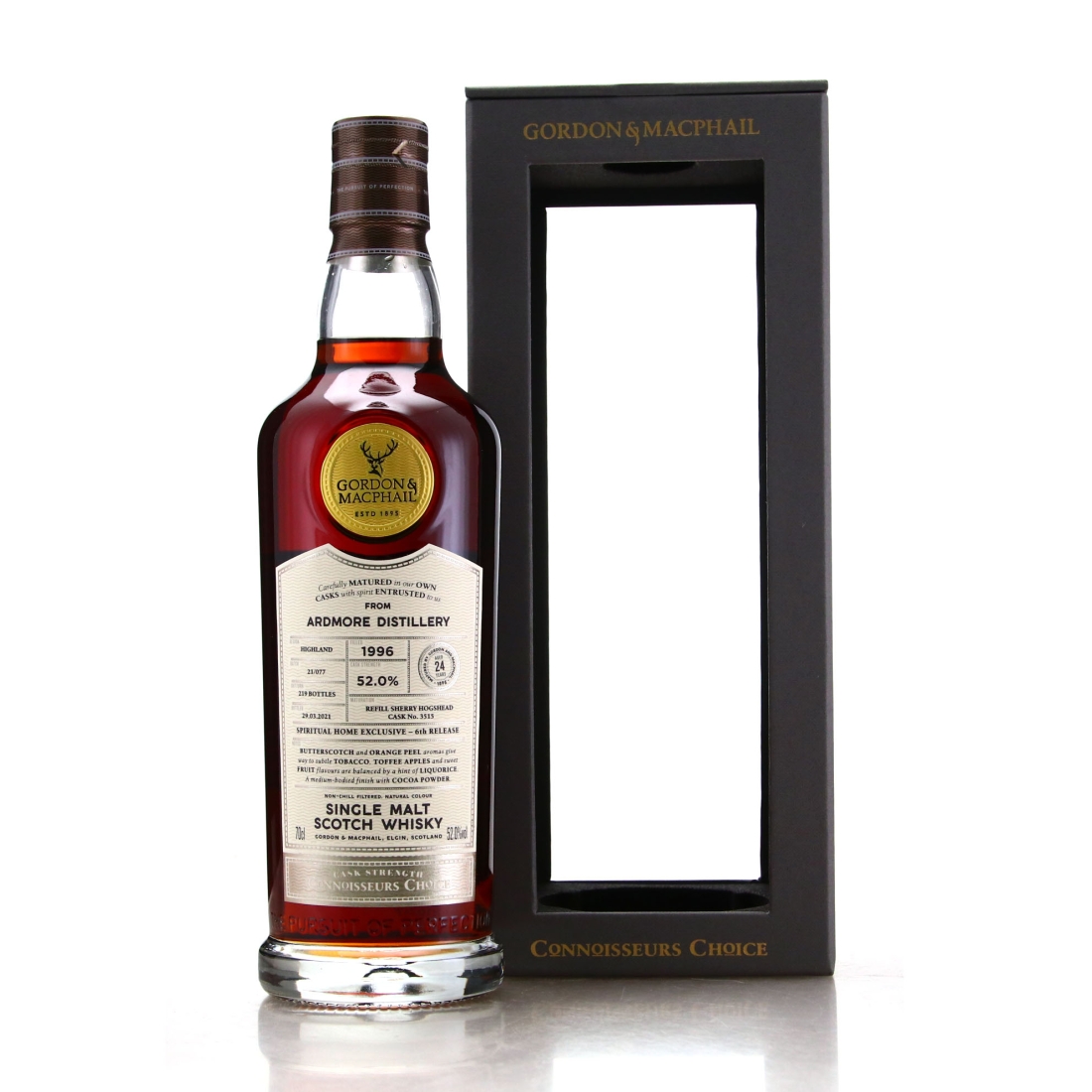 Ardmore 1996 Gordon and MacPhail 24 Year Old Batch #21/077 / Spiritual Home 6th Release