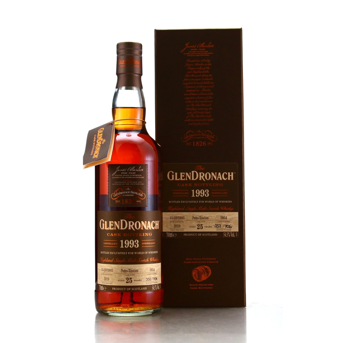 Glendronach 1993 Single PX Cask 25 Year Old #5854 / World of Whiskies
