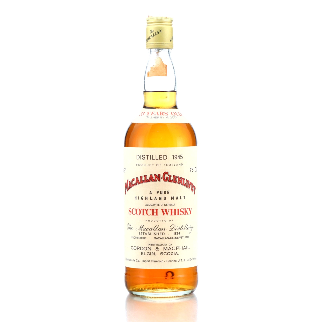 Macallan 1945 Gordon and MacPhail 33 Year Old / Co. Pinerolo Import