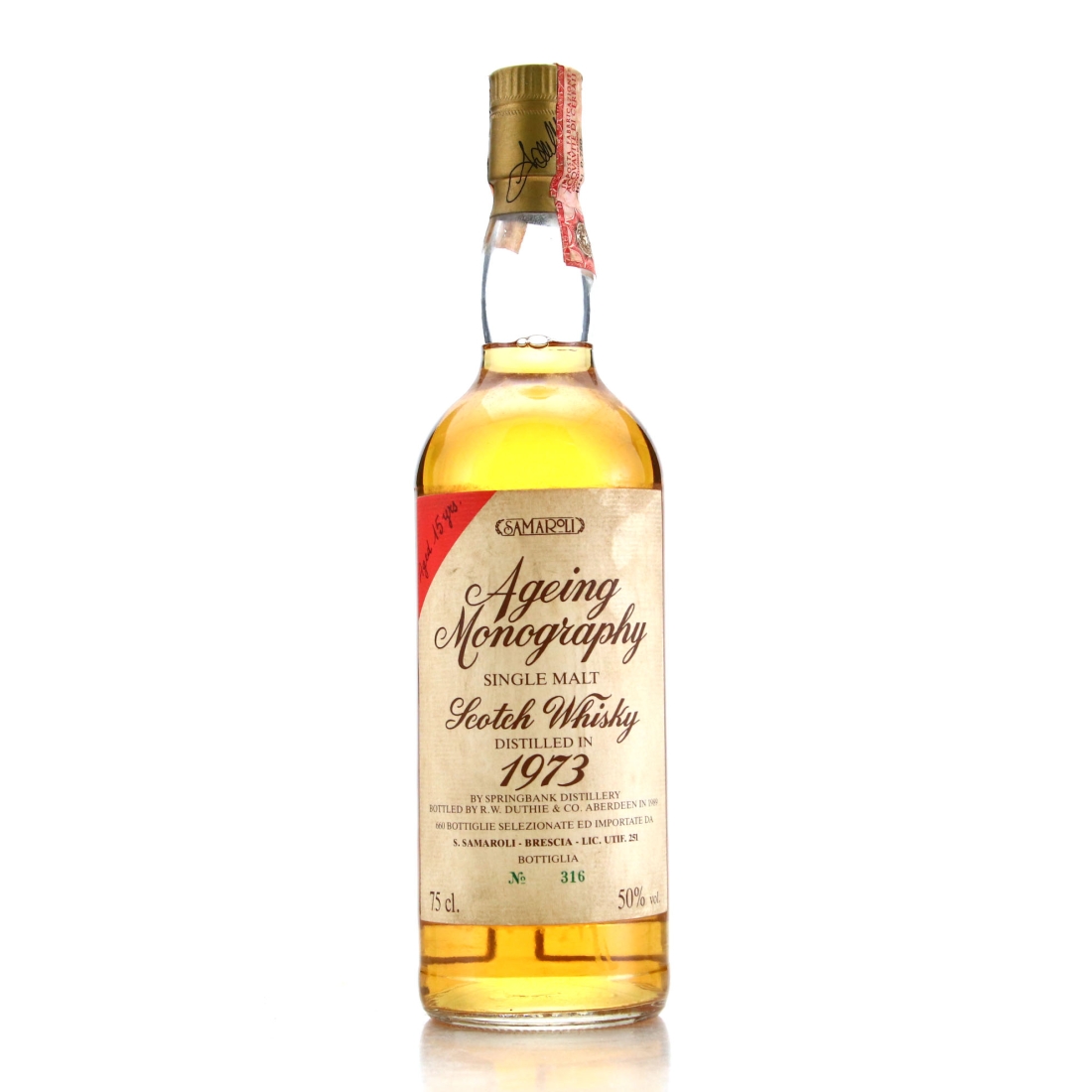 Springbank 1973 Samaroli 15 Year Old / Ageing Monography