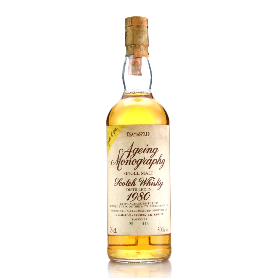 Springbank 1980 Samaroli 8 Year Old / Ageing Monography