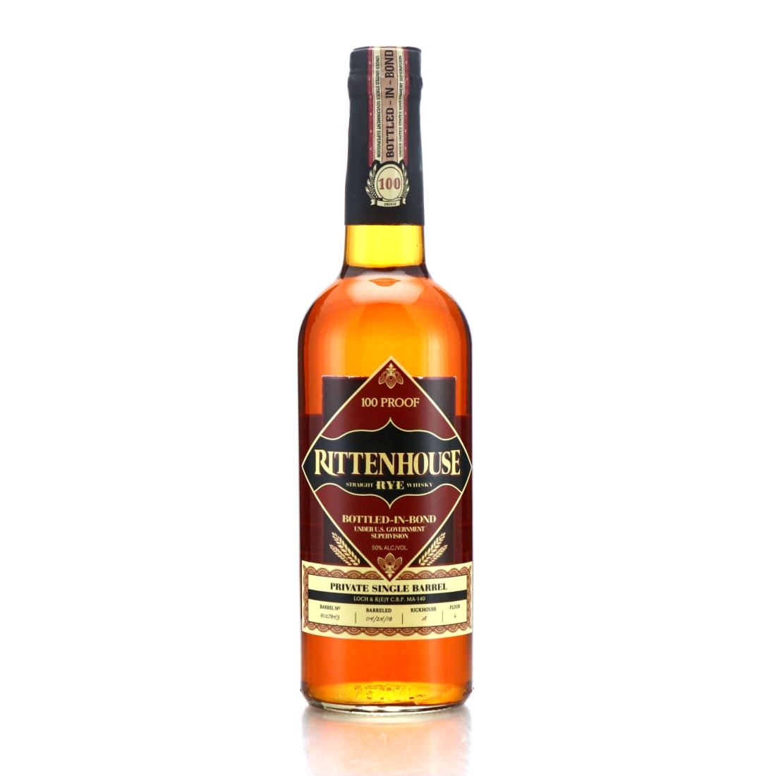 Rittenhouse Straight Rye Single Barrel 100 Proof #17043 / Lock & K(e)y