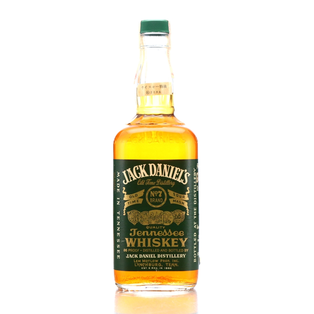 Jack Daniel's Old No.7 Brand Green Label 86 Proof 1982