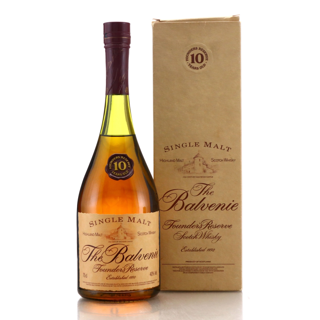 Balvenie 10 Year Old Founder's Reserve Cognac Bottle 1980s