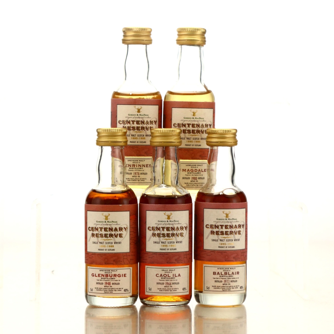 Gordon and MacPhail Centenary Reserve Miniature x 5 / includes Glenburgie 1948